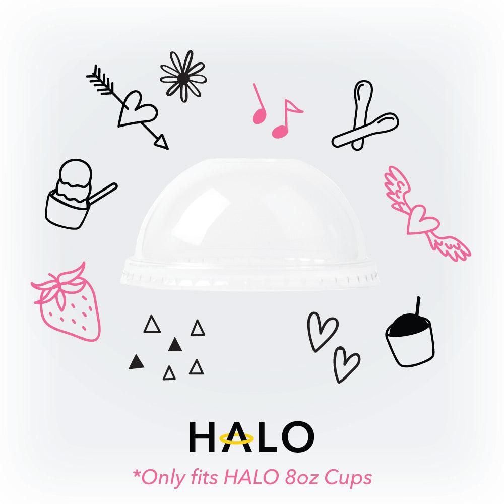 HALO 8 oz Clear Dome Ice Cream Cup Lids - [1,000 Lids]