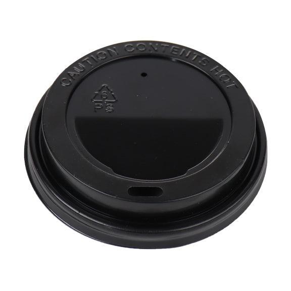 Black Hot Cup Lids - 8 oz - 80mm - HCF800508F