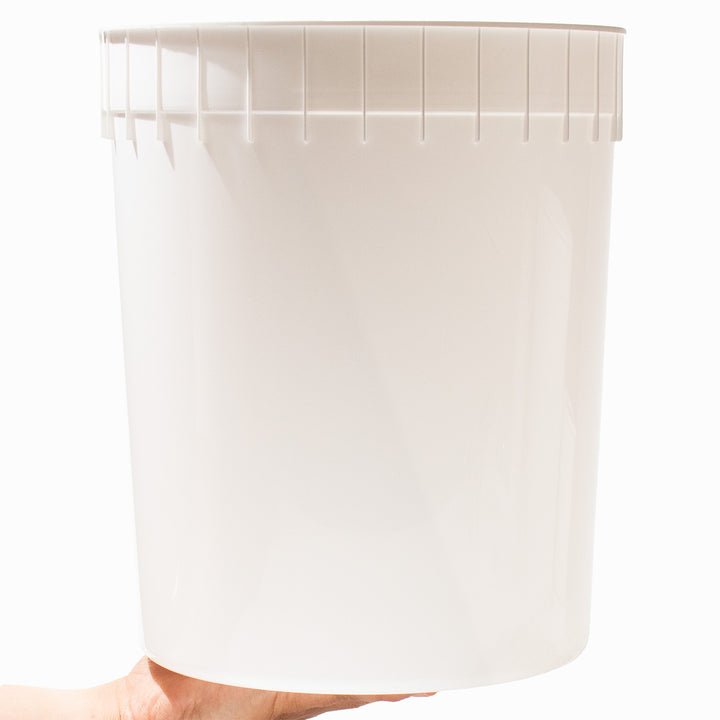 3 Gallon White Plastic Ice Cream Tubs - Frozen Dessert Supplies