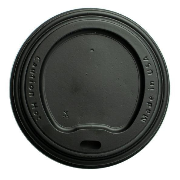 Black Hot Cup Lids - 8/10/12/16/20 oz - 90mm - LWHC24B01