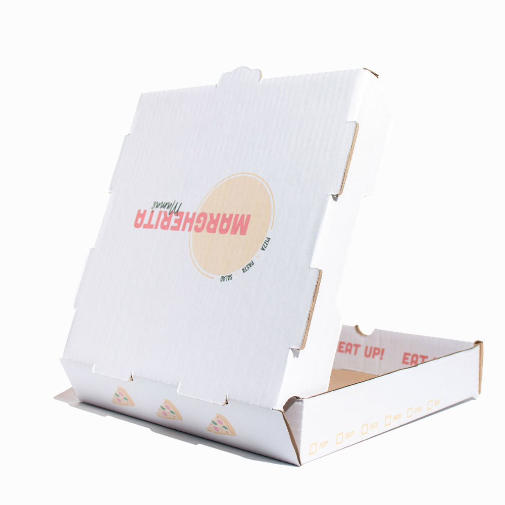 10" x 10" x 2" White Custom Pizza Box - PROCPB1414W