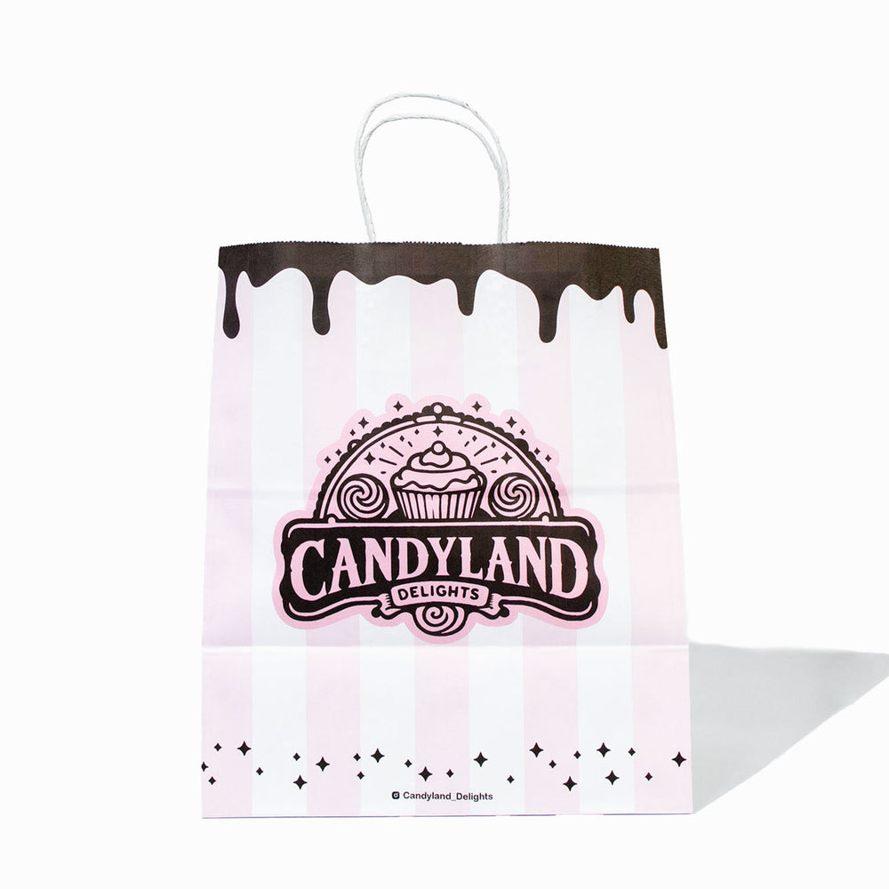 10" x 6.75" x 12" White Paper Customized Takeout Bag with Handles - PROCTOBWH10712K