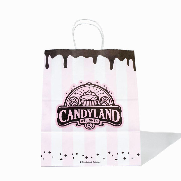 10" x 6.75" x 12" White Paper Customized Takeout Bag with Handles - PROCTOBWH10712K