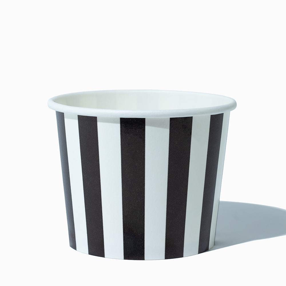 12 oz black striped madness ice cream cups product