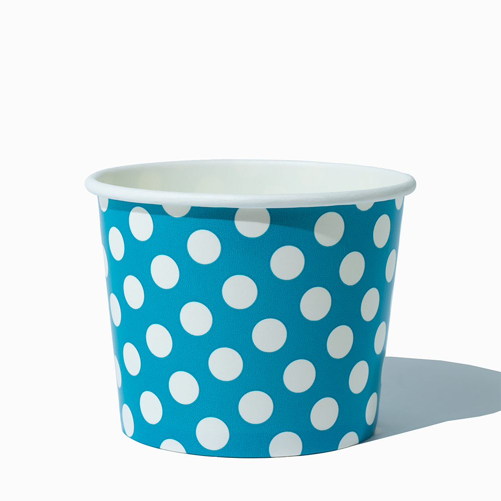 12 oz blue polka dotty ice cream cups product