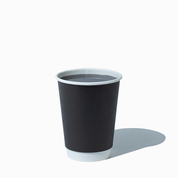 12 oz double wall black hot paper cup 90mm empty