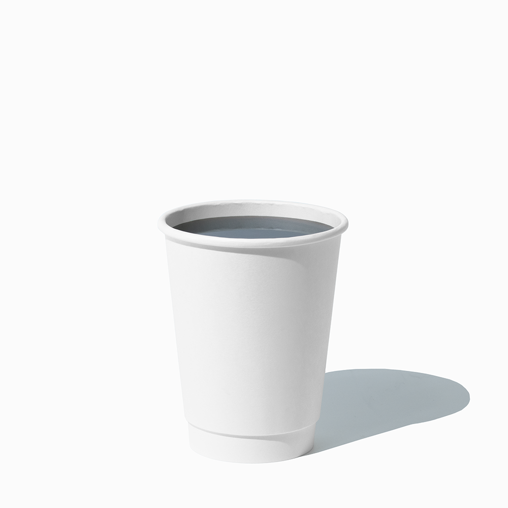 12 oz double wall white hot paper cup empty