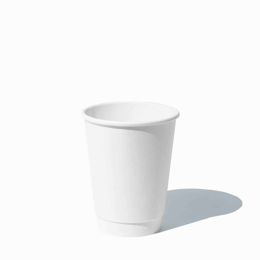 12 oz double wall white hot paper cup lifestyle