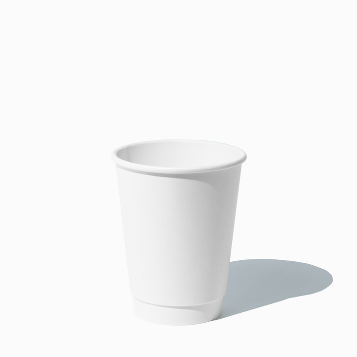 12 oz double wall white hot paper cup lifestyle