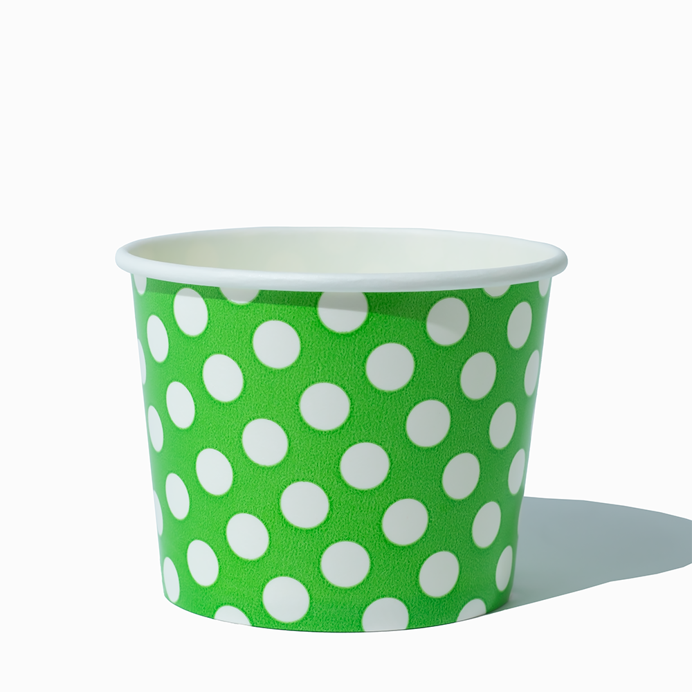 12 oz green polka dotty ice cream cups product