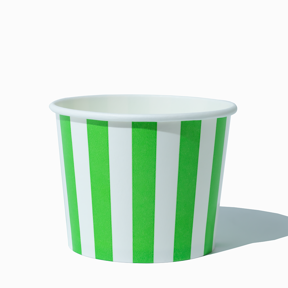 12 oz green striped madness ice cream cups product