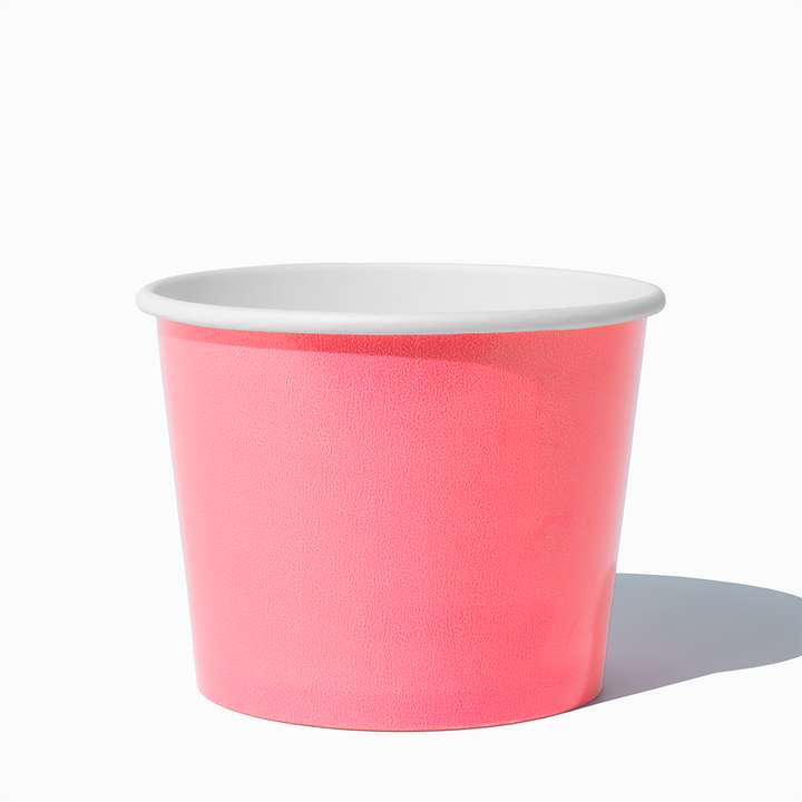 12 oz hot pink ice cream cup empty