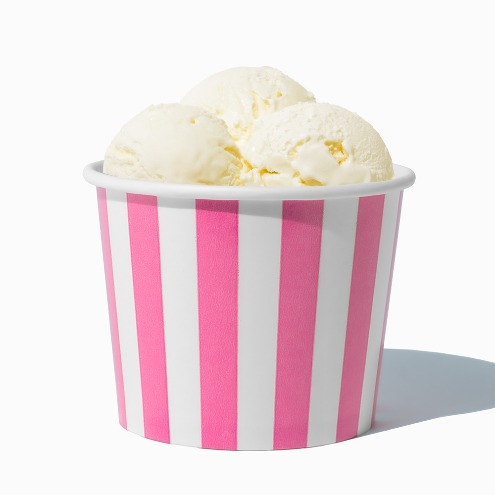 UNIQ 12 oz Light Pink Striped Madness Ice Cream Cups - 1000/Case