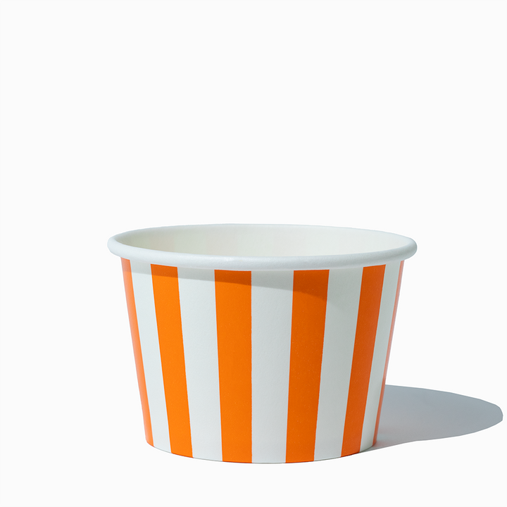 8 oz orange striped madness ice cream cups product