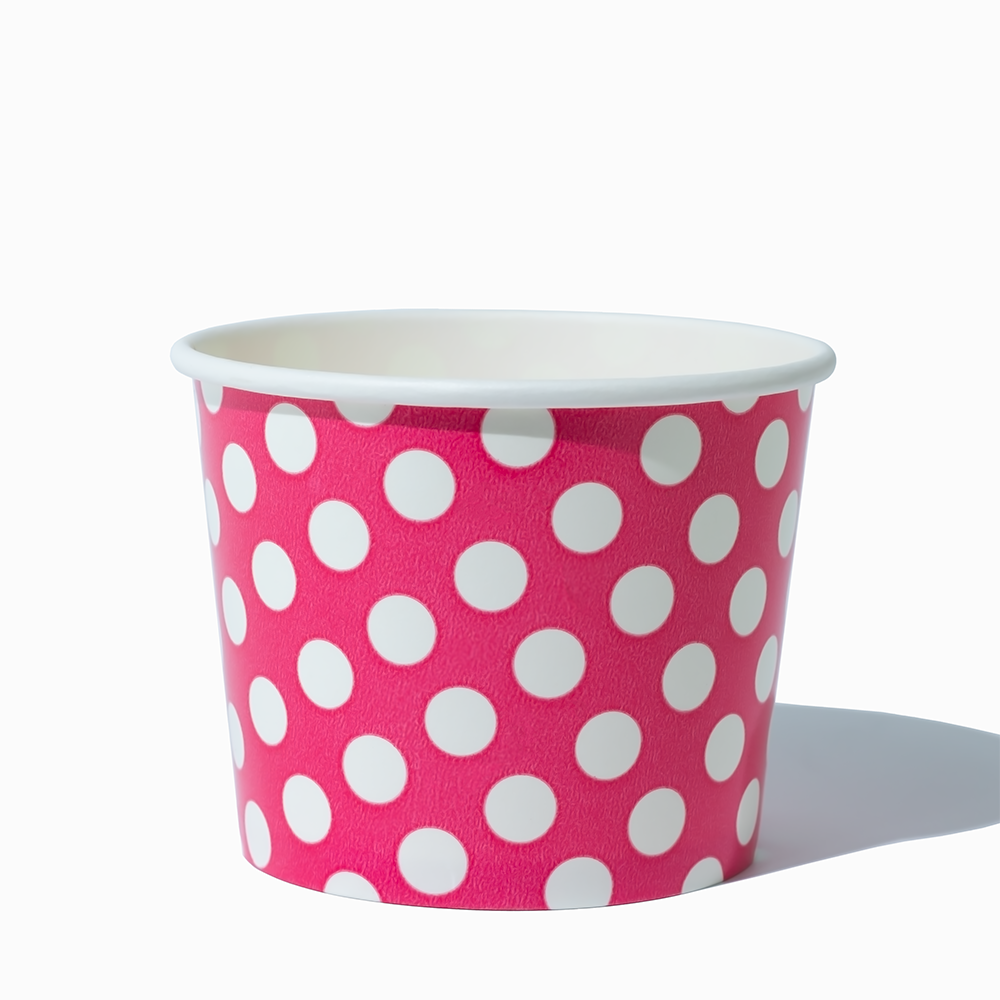 12 oz pink polka dotty ice cream cups product