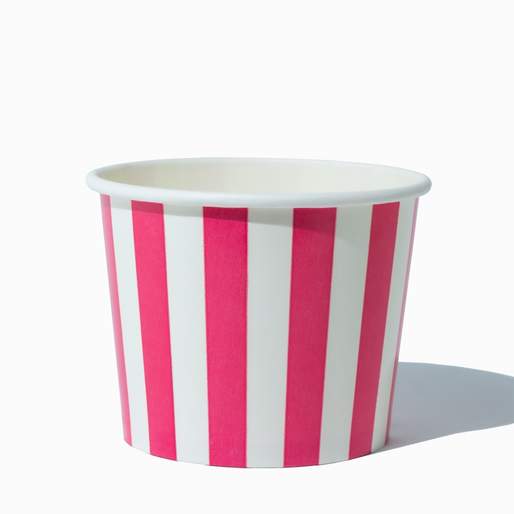 12 oz pink striped madness ice cream cups product