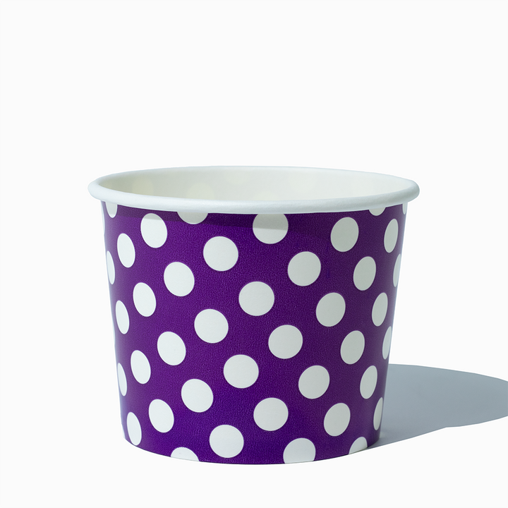 12 oz purple polka dotty ice cream cups product