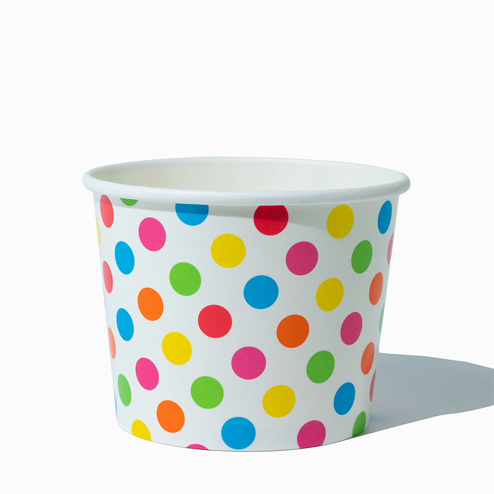 12 oz rainbow polka dotty ice cream cups product