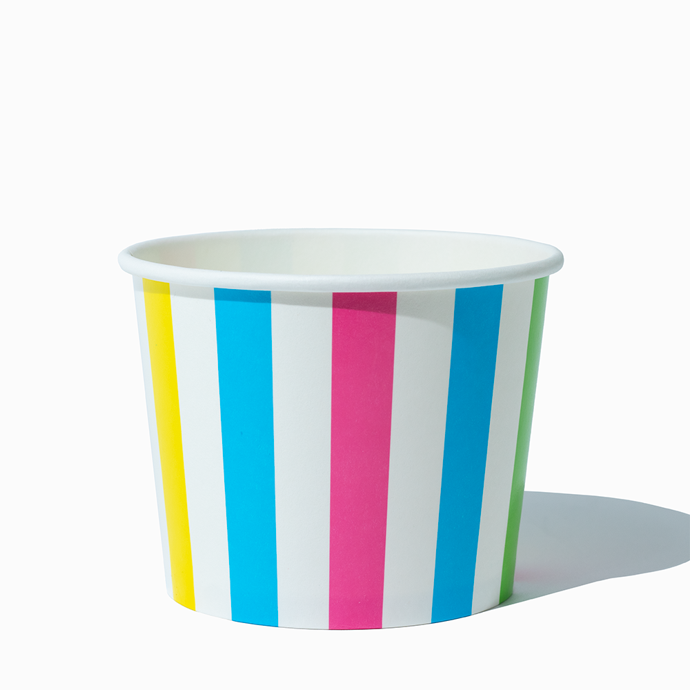 12 oz rainbow striped madness ice cream cups product