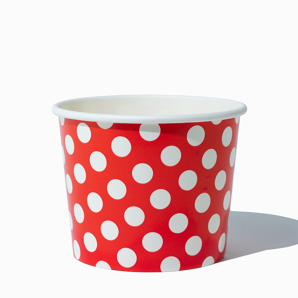 12 oz red polka dotty ice cream cups product