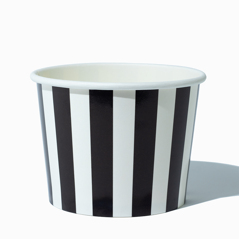 16 oz black striped madness ice cream cups product