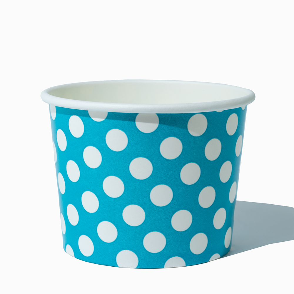 16 oz blue polka dotty ice cream cups product