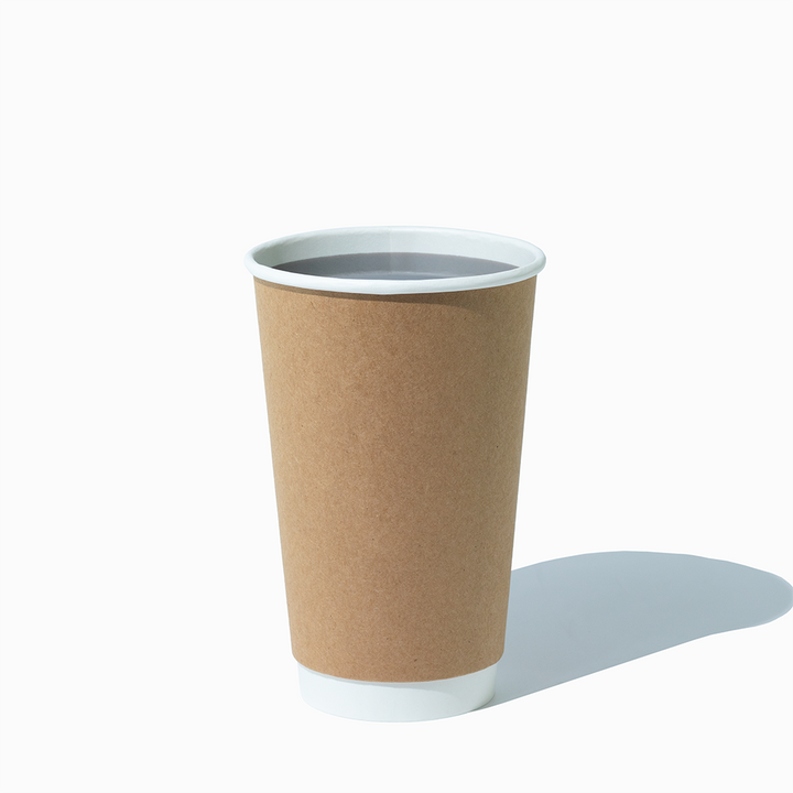 16 oz kraft double wall paper hot cups empty