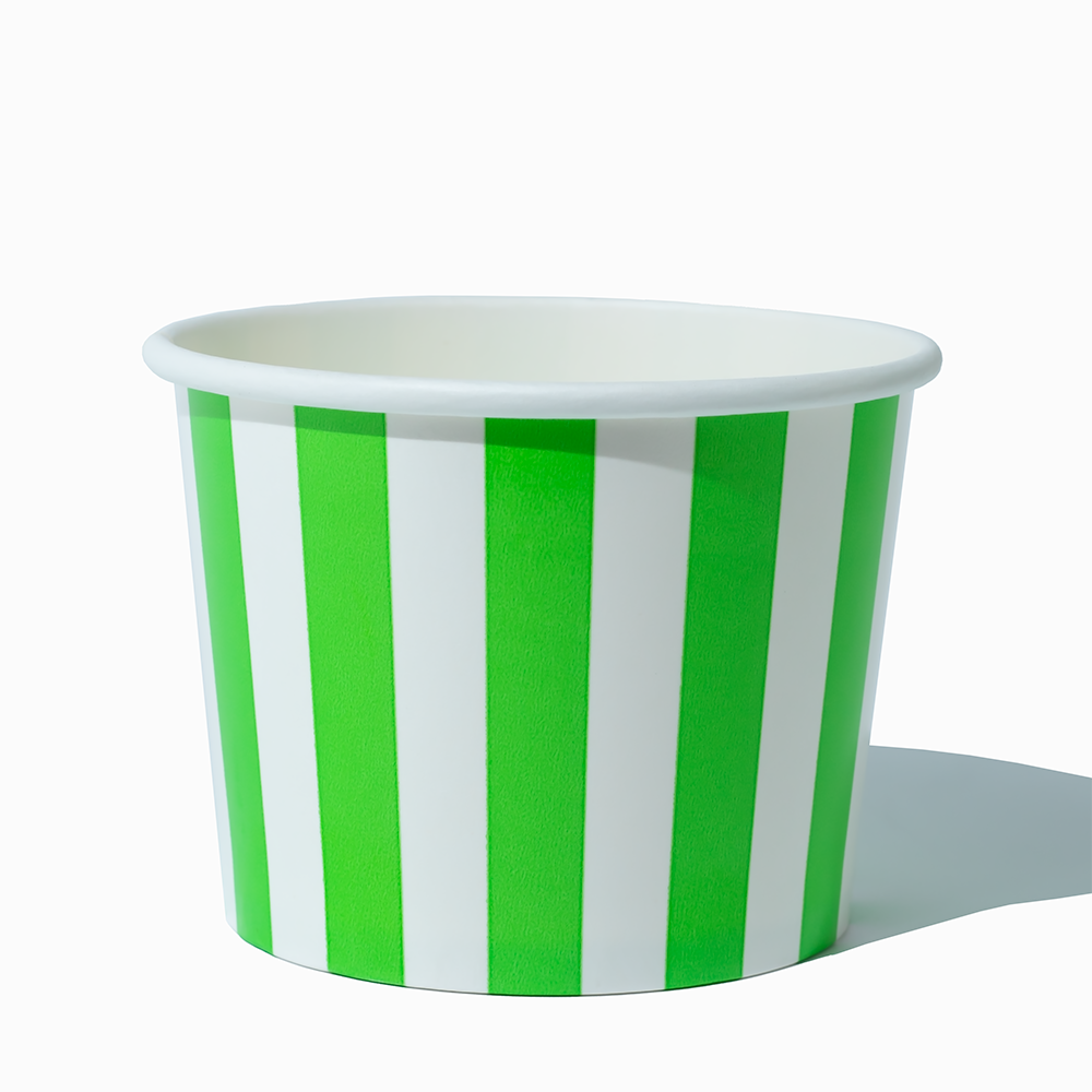 16 oz green striped madness ice cream cups product