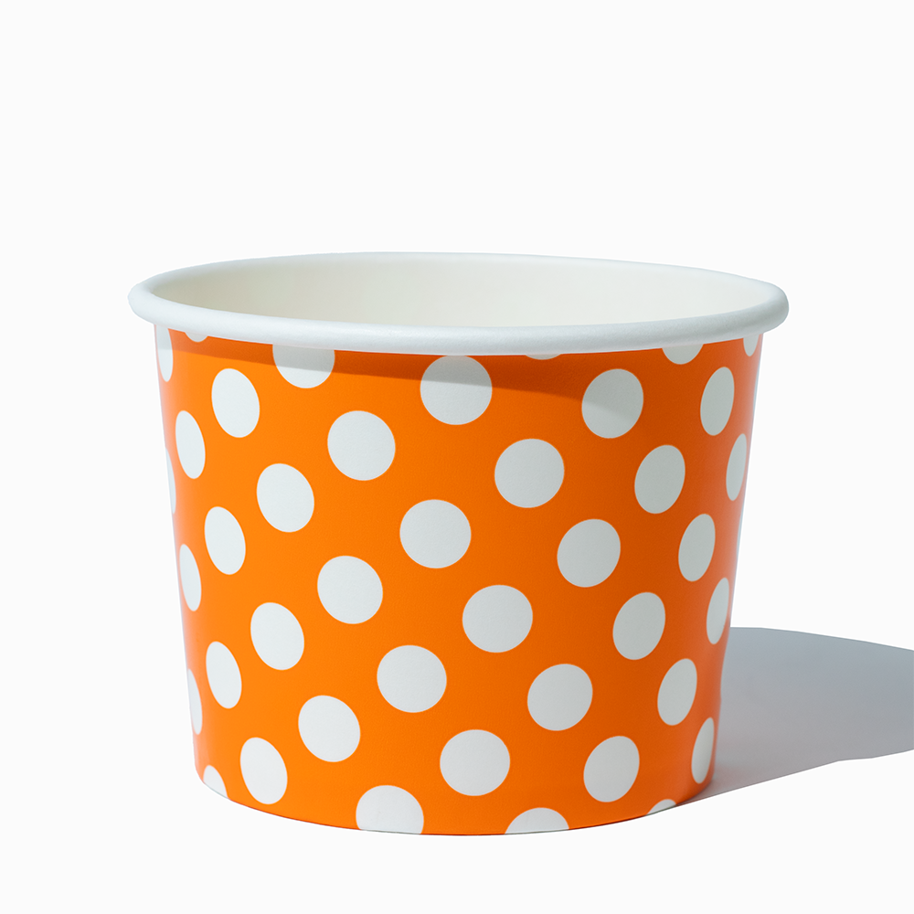 16 oz orange polka dotty ice cream cups product