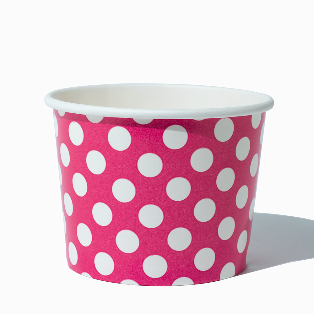 16 oz pink polka dotty ice cream cups product