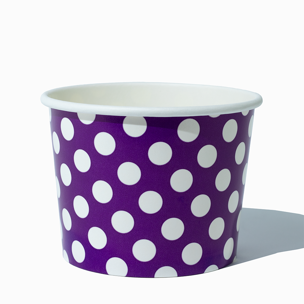 16 oz purple polka dotty ice cream cups product