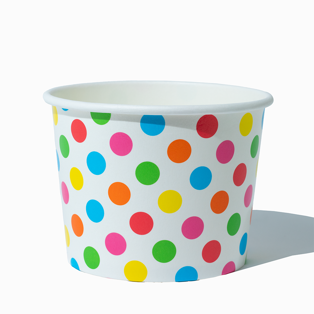 16 oz rainbow polka dotty ice cream cups product