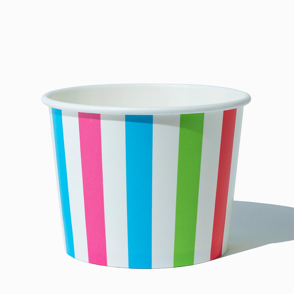 16 oz rainbow striped madness ice cream cups product