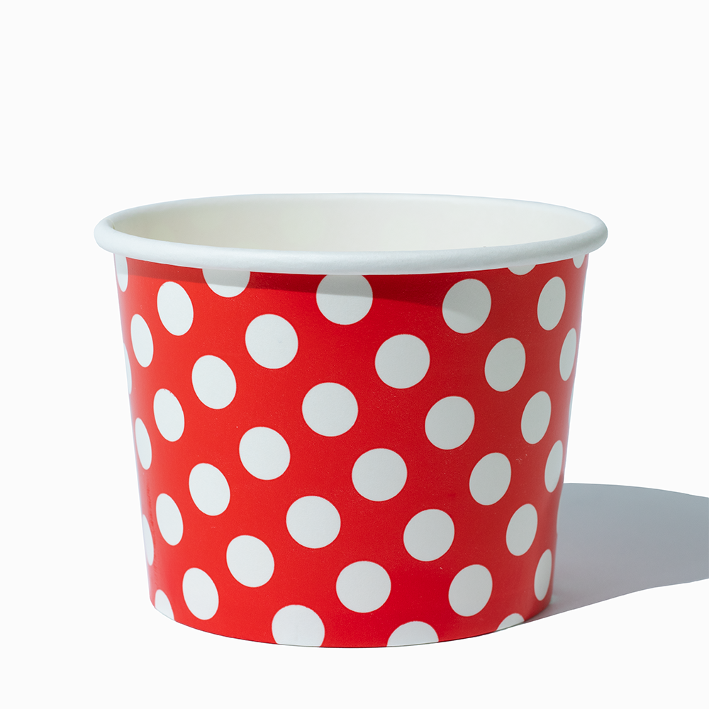 16 oz red polka dotty ice cream cups product