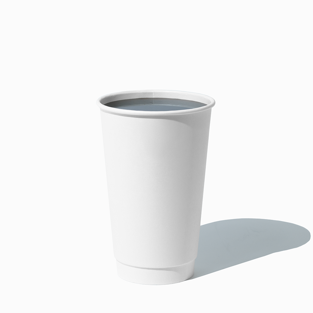 16 oz double wall white hot paper cup empty