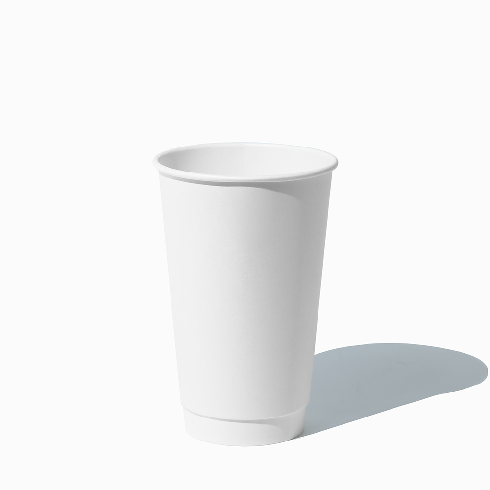 16 oz double wall white hot paper cup lifestyle