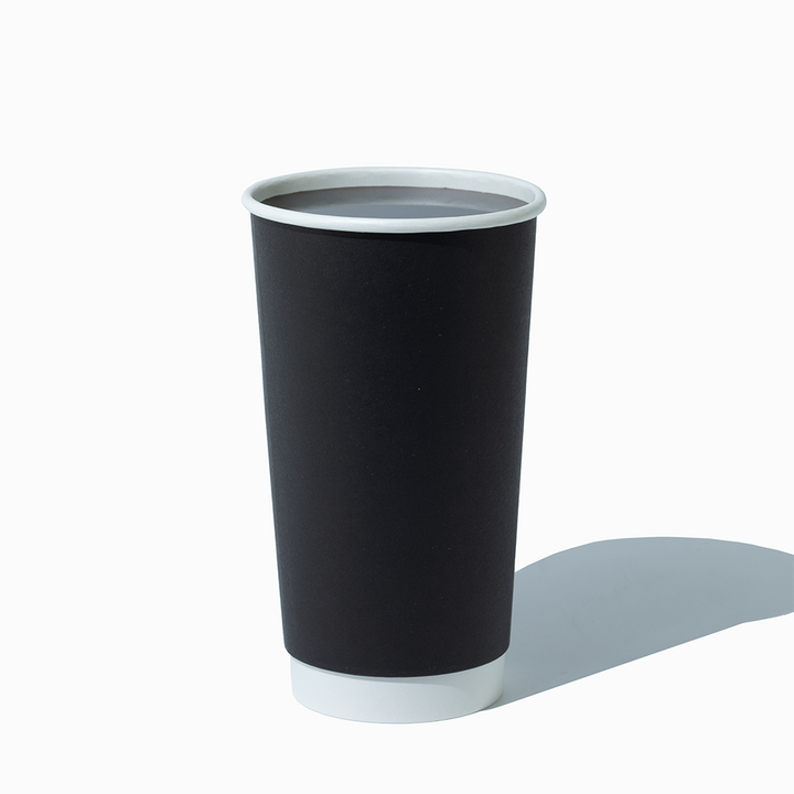 20 oz double wall black hot paper cup empty