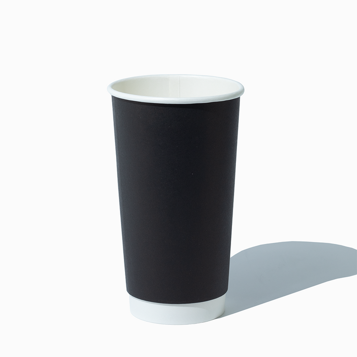 20 oz double wall black hot paper cup lifestyle