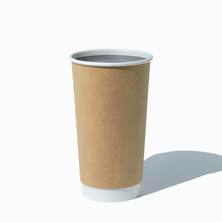 20 oz kraft double wall hot cup in use