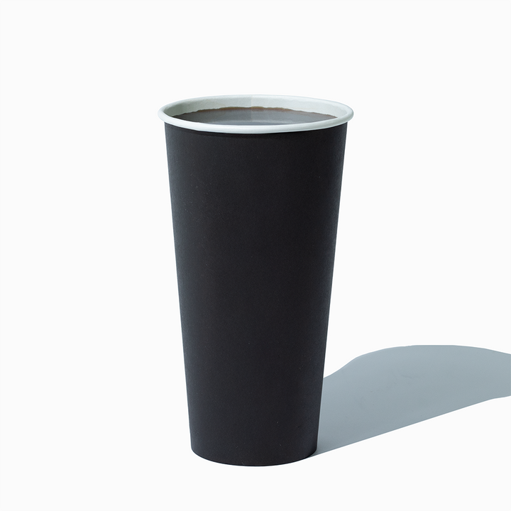 20 oz single wall black hot paper cup empty