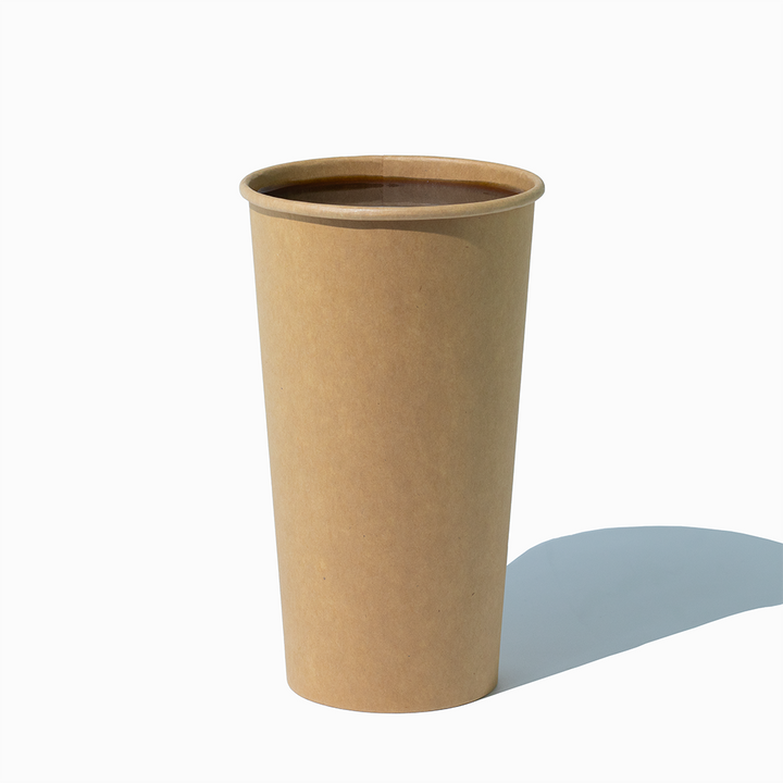 20 oz kraft single wall paper coffee cups empty