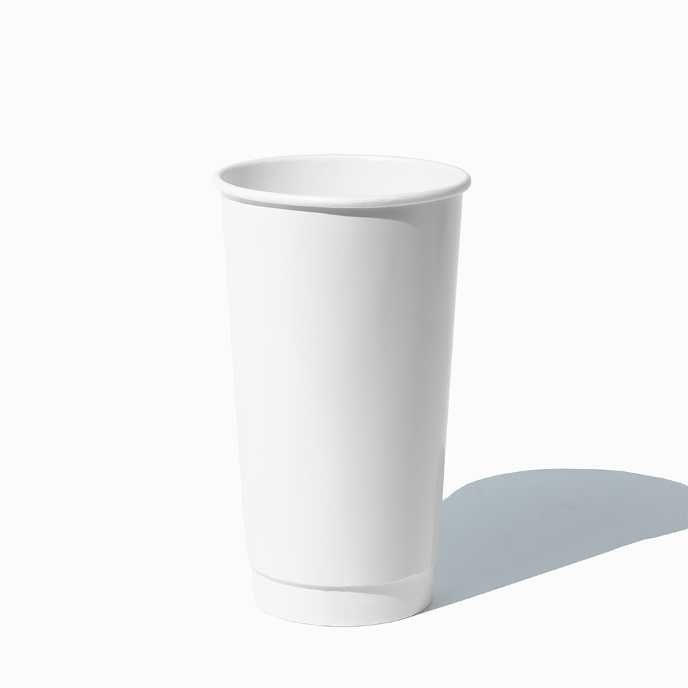 20 oz white double wall hot cup empty