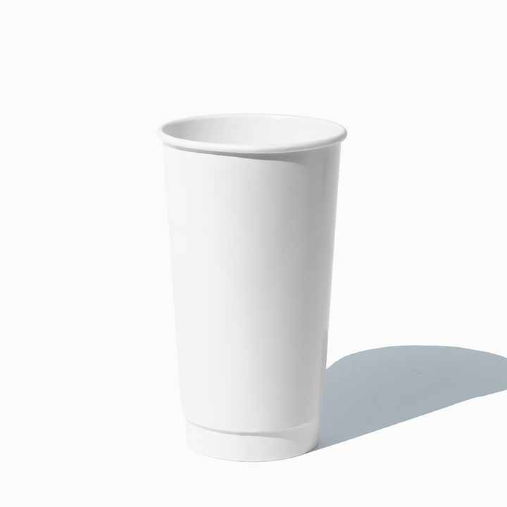 20 oz white double wall hot cup empty