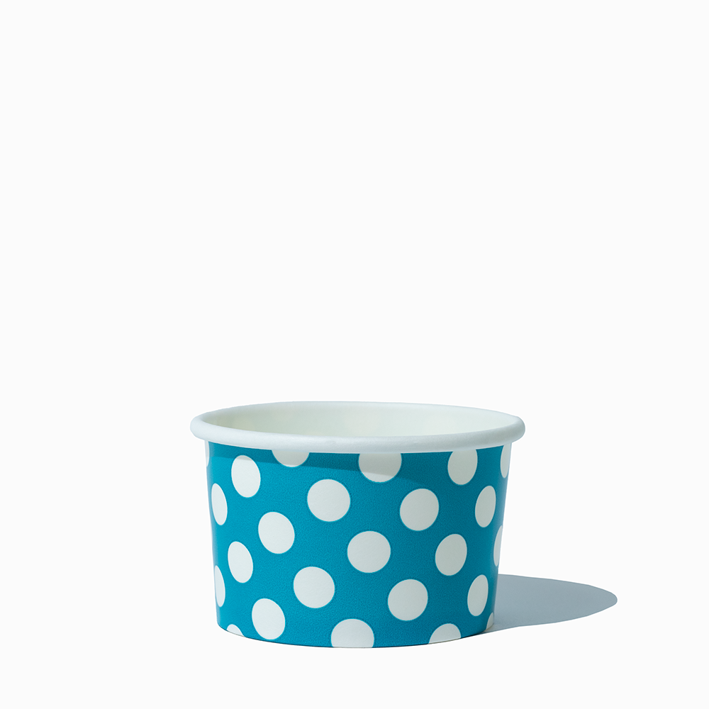 4 oz blue polka dotty ice cream cups product