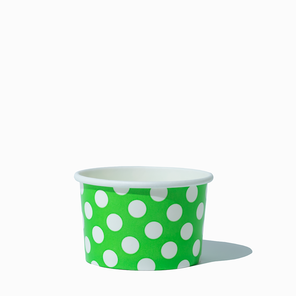 4 oz green polka dotty ice cream cups product