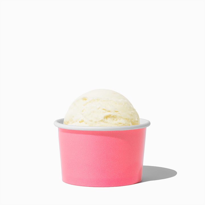 4 oz hot pink ice cream cup in use