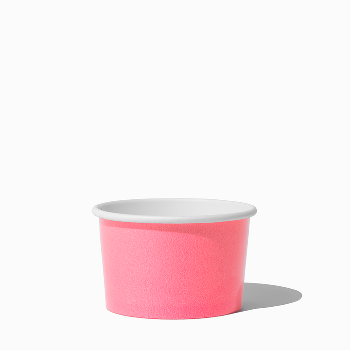 4 oz hot pink ice cream cup empty