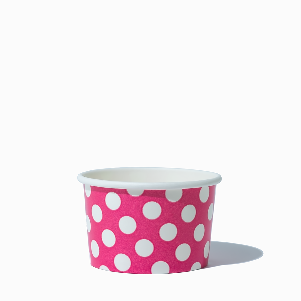 4 oz pink polka dotty ice cream cups product