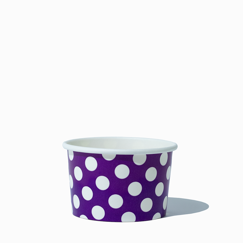 4 oz purple polka dotty ice cream cups product