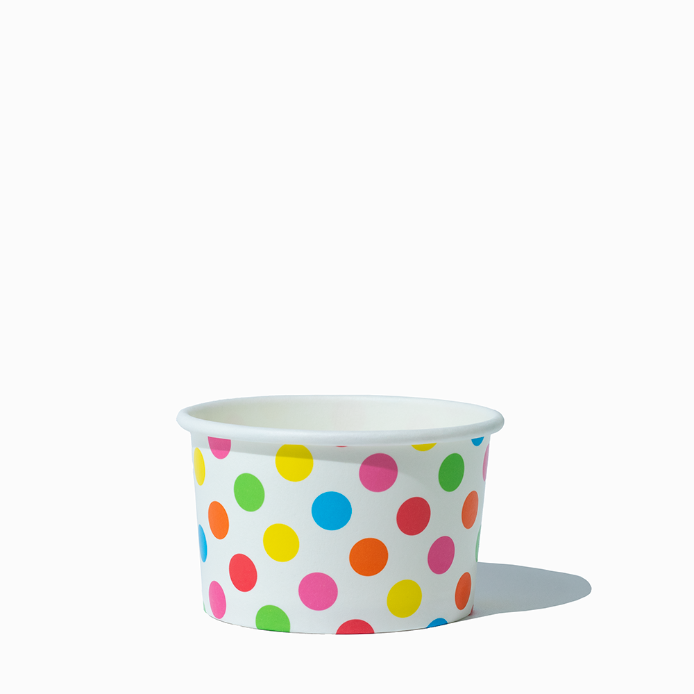 4 oz rainbow polka dotty ice cream cups product